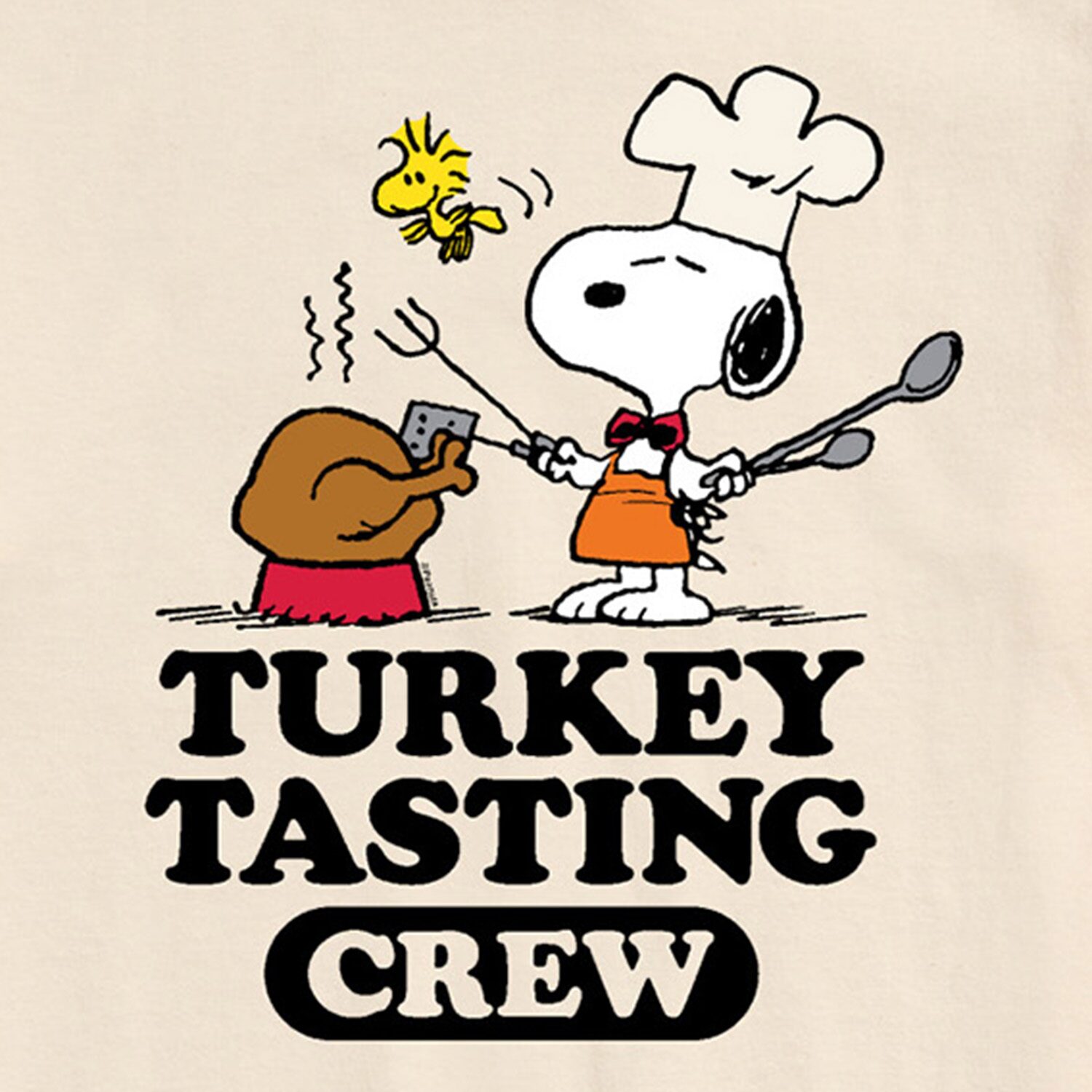Turkey Tasting Crew Mens Neck Short Sleeve Regular Fit Peanuts Snoopy Graphic T-Shirt