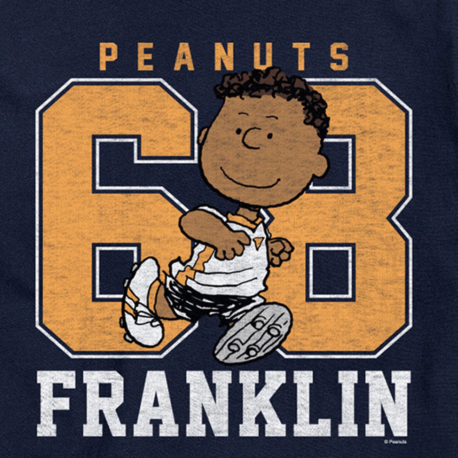 Franklin Sports Distressed Mens Crew Neck Short Sleeve Regular Fit Peanuts Graphic T-Shirt