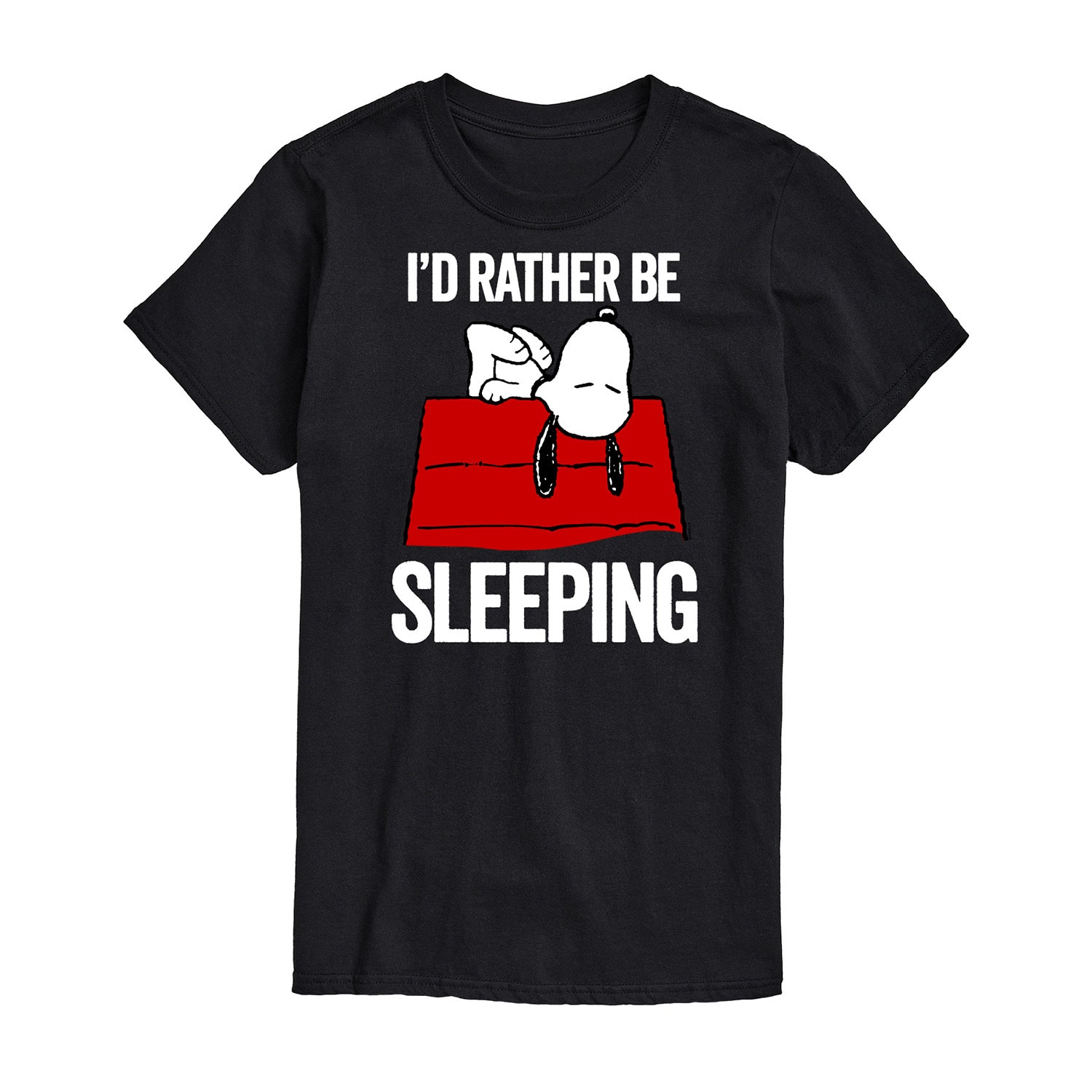 Rather Be Sleeping Mens Crew Neck Short Sleeve Regular Fit Peanuts Snoopy Graphic T-Shirt
