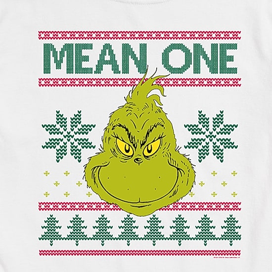Mean One Cross Stitch Mens Crew Neck Short Sleeve Regular Fit Grinch Graphic T-Shirt