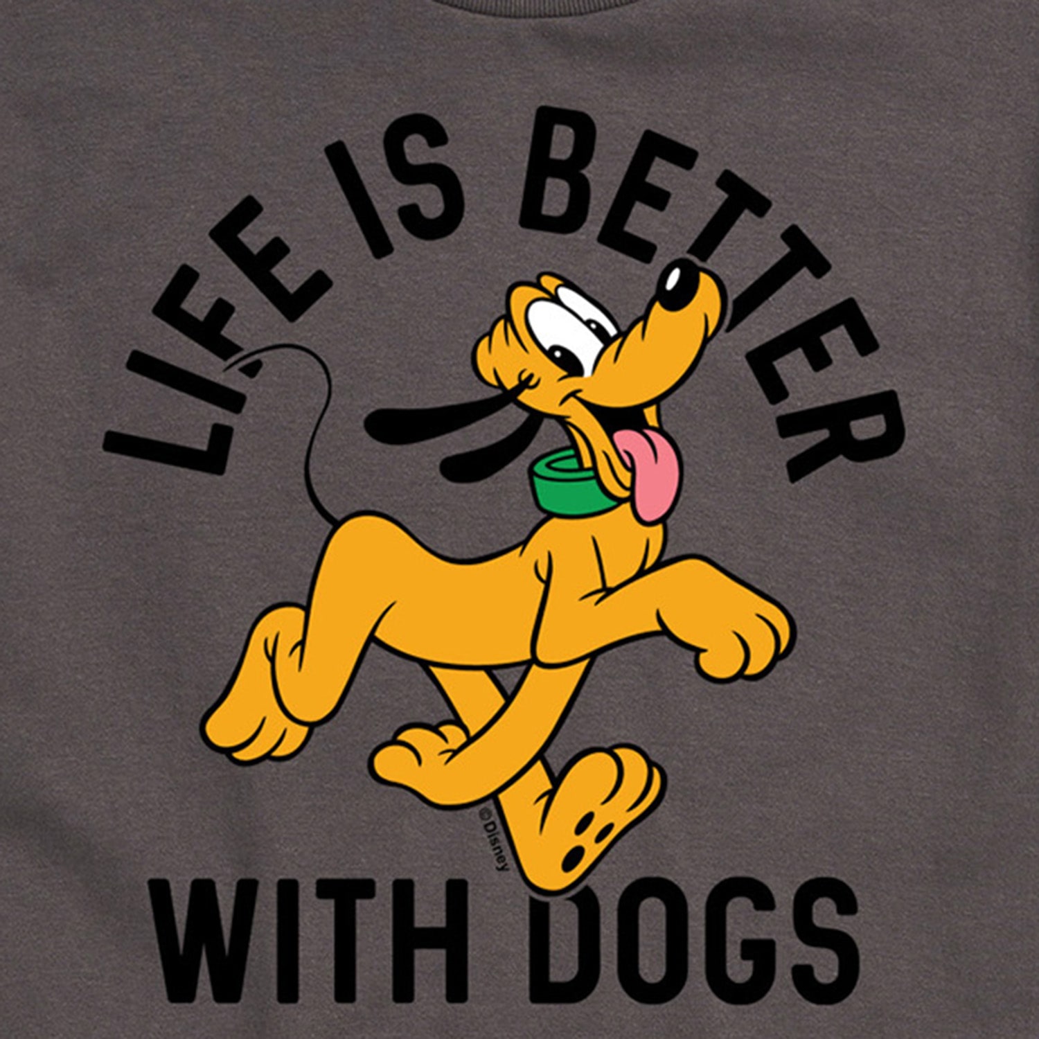 Life Is Better With Dogs Mens Crew Neck Short Sleeve Regular Fit Pluto Graphic T-Shirt