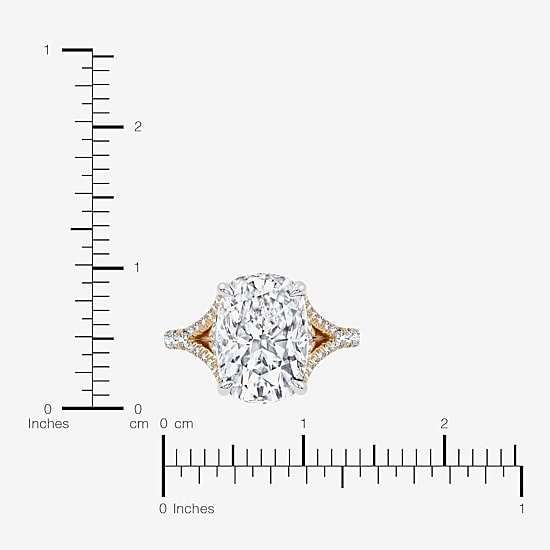 Signature By Modern Bride (F-G / Vs2-Si1) Womens 8 1/2 Ct. T.W. Lab Grown White Diamond 14K Gold Cushion Side Stone Engagement Ring