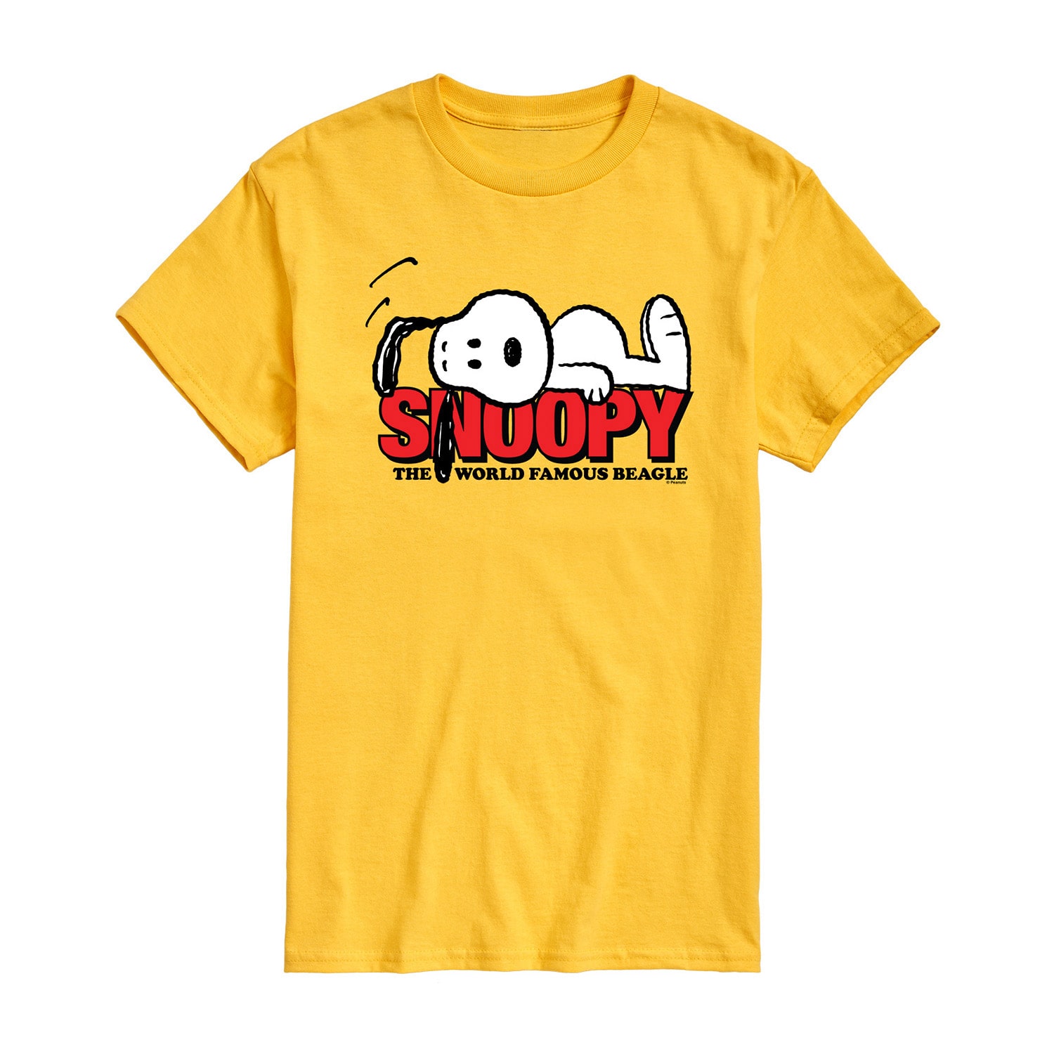 World Famous Beagle Mens Crew Neck Short Sleeve Regular Fit Peanuts Snoopy Graphic T-Shirt