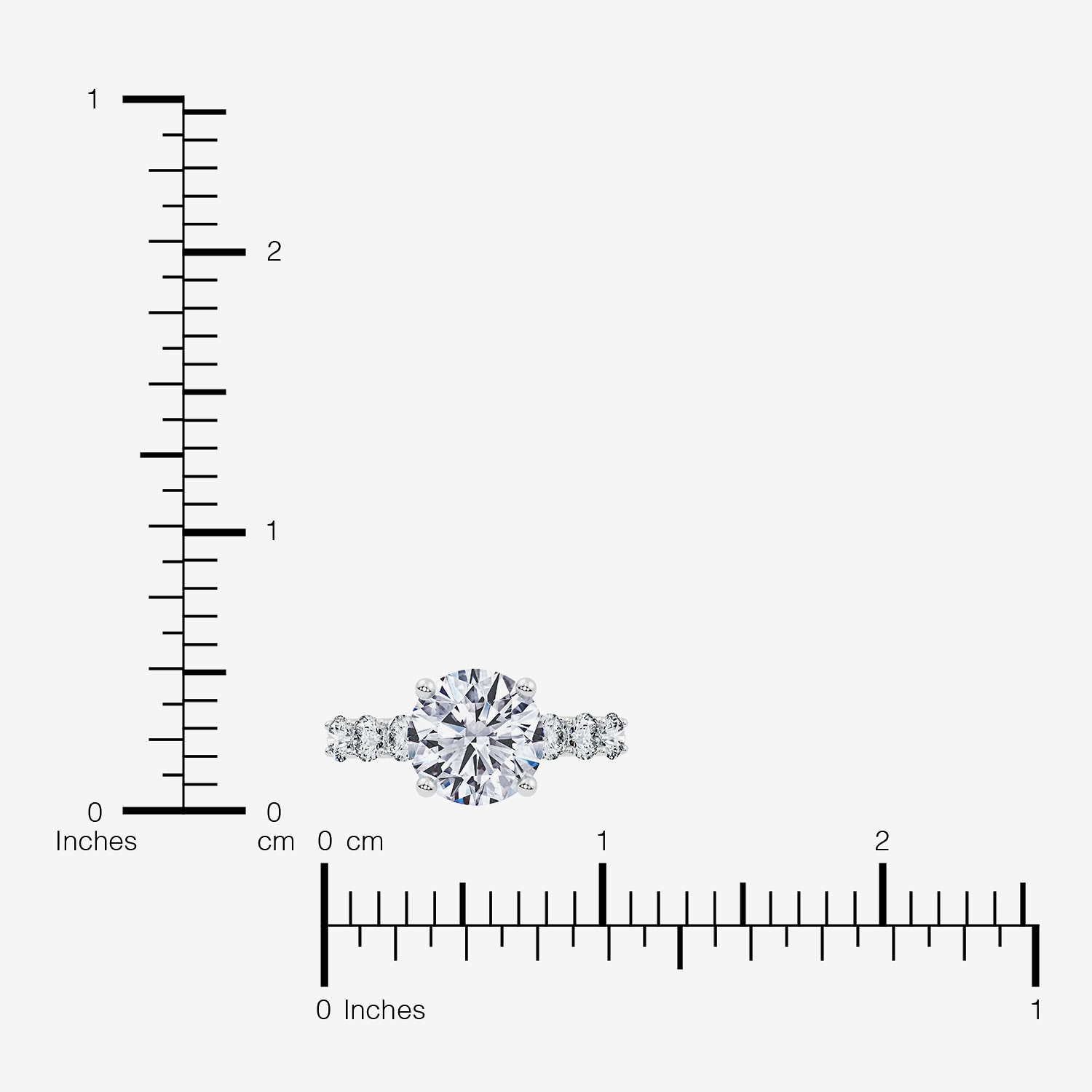 Signature By Modern Bride (F-G / Vs2-Si1) Womens CT. T.W. Lab Grown White Diamond 10K Gold Round Side Stone Engagement Ring