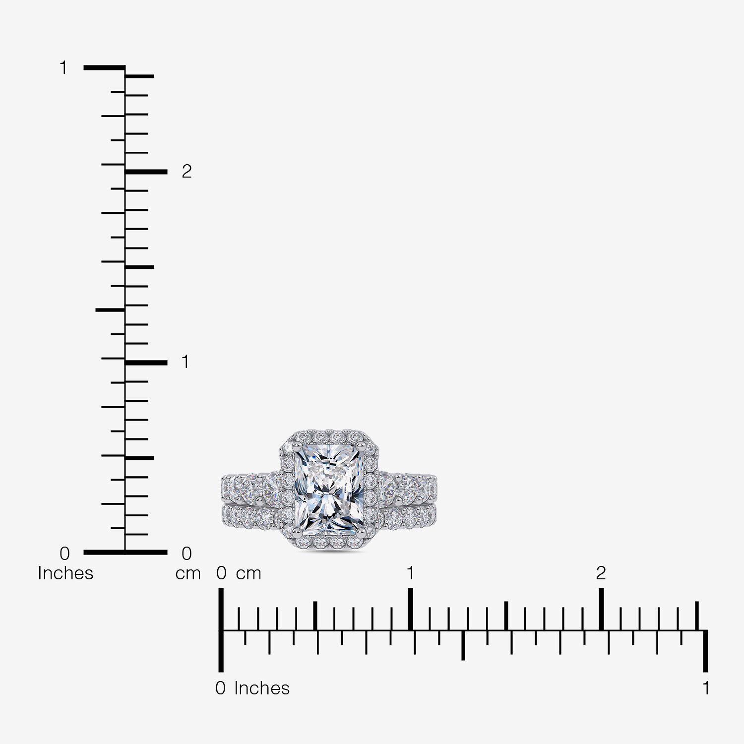 Signature By Modern Bride (F-G / Vs2-Si1) Womens 3 CT. T.W. Lab Grown White Diamond 10K Gold Rectangular Side Stone Bridal Set