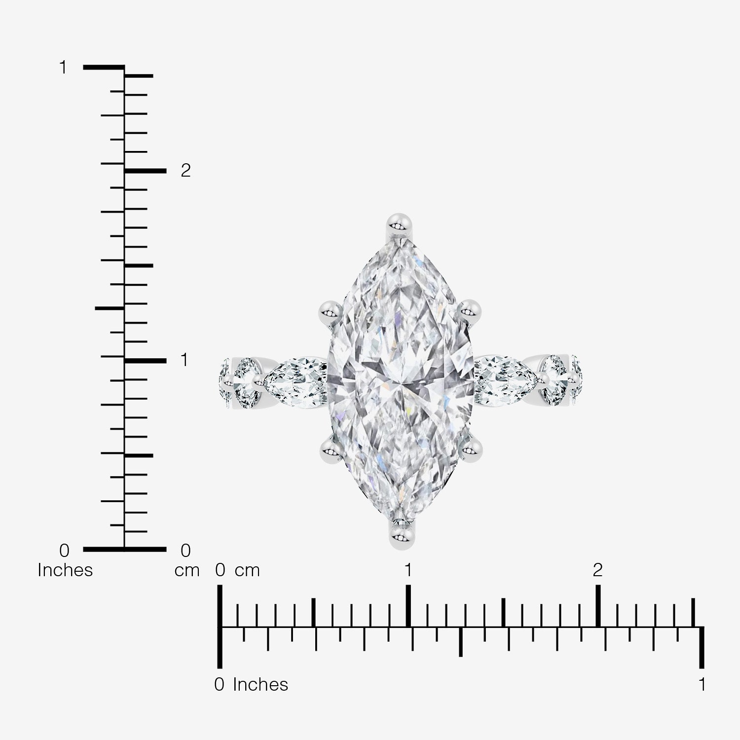 Signature By Modern Bride (F-G / Vs2-Si1) Womens CT. T.W. Lab Grown White Diamond 14K Gold Marquise Side Stone Engagement Ring
