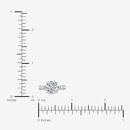 Signature By Modern Bride (F-G / Vs2-Si1) Womens 5 CT. T.W. Lab Grown White Diamond 10K Gold Round Side Stone Engagement Ring