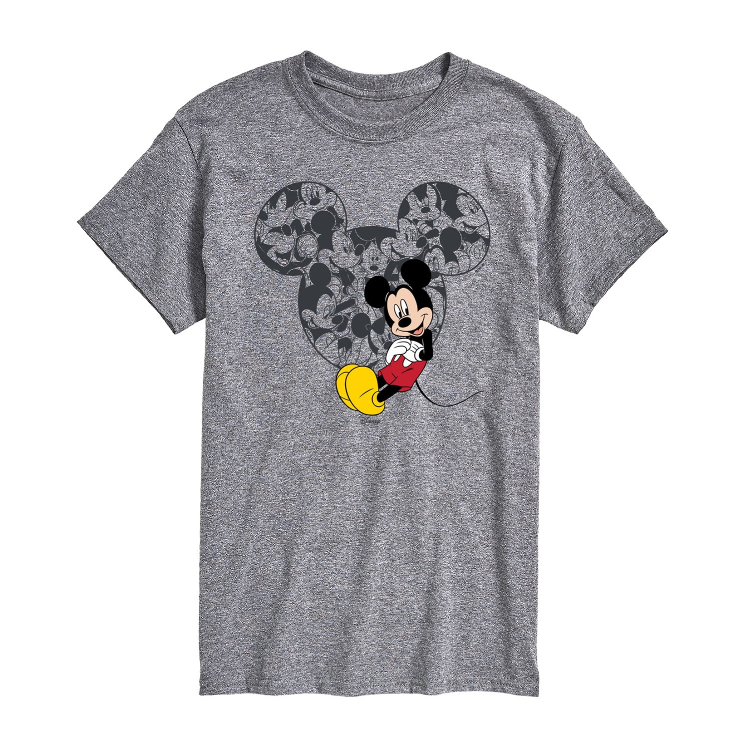 Mickey Ear Pattern Mens Crew Neck Short Sleeve Regular Fit Mouse Big and Tall Graphic T-Shirt