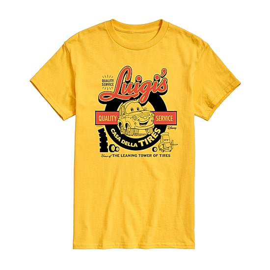 Luigis Casa Della Tired Mens Crew Neck Short Sleeve Regular Fit Cars Graphic T-Shirt