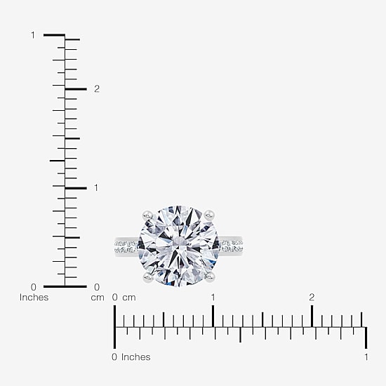 Signature By Modern Bride (F-G / Vs2-Si1) Womens 8 1/2 Ct. T.W. Lab Grown White Diamond 14K Gold Round Side Stone Engagement Ring