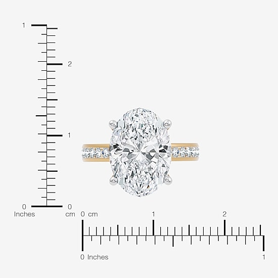 Signature By Modern Bride (F-G / Vs2-Si1) Womens 8 1/2 Ct. T.W. Lab Grown White Diamond 14K Gold Oval Side Stone Engagement Ring