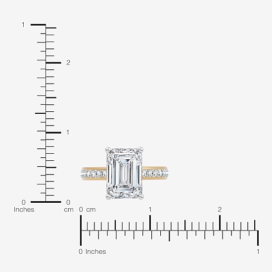 Signature By Modern Bride (F-G / Vs2-Si1) Womens 6 1/2 Ct. T.W. Lab Grown White Diamond 14K Gold Side Stone Engagement Ring