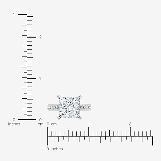 Signature By Modern Bride (F-G / Vs2-Si1) Womens 6 1/2 Ct. T.W. Lab Grown White Diamond 14K Gold Side Stone Engagement Ring