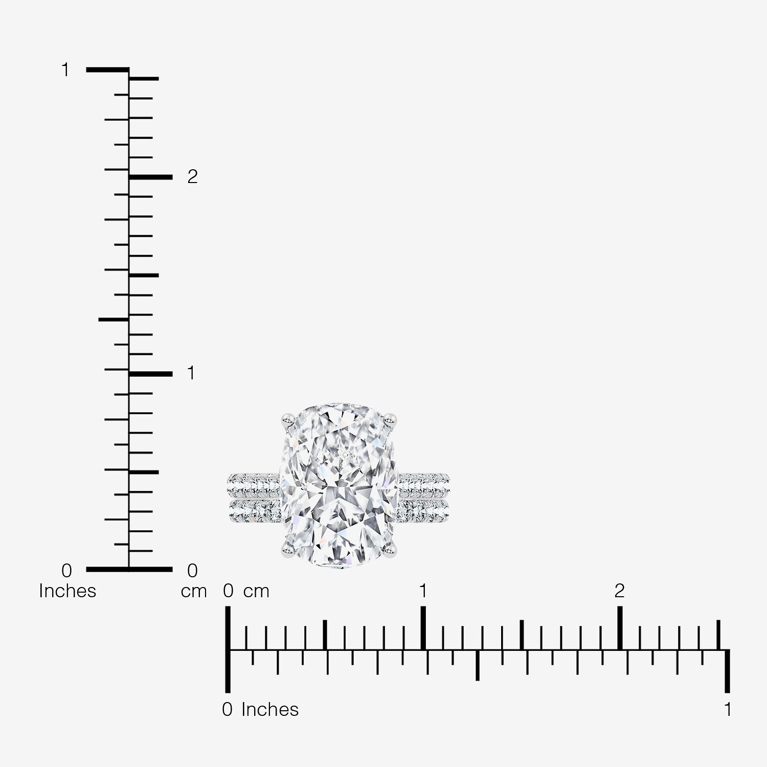 Signature By Modern Bride (F-G / Vs2-Si1) Womens Ct.T.W. Lab Grown White Diamond 14K Gold Cushion Side Stone Bridal Set