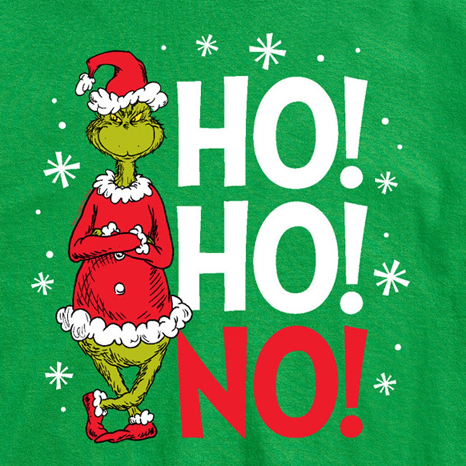 Ho No Mens Crew Neck Short Sleeve Regular Fit Grinch Graphic T-Shirt