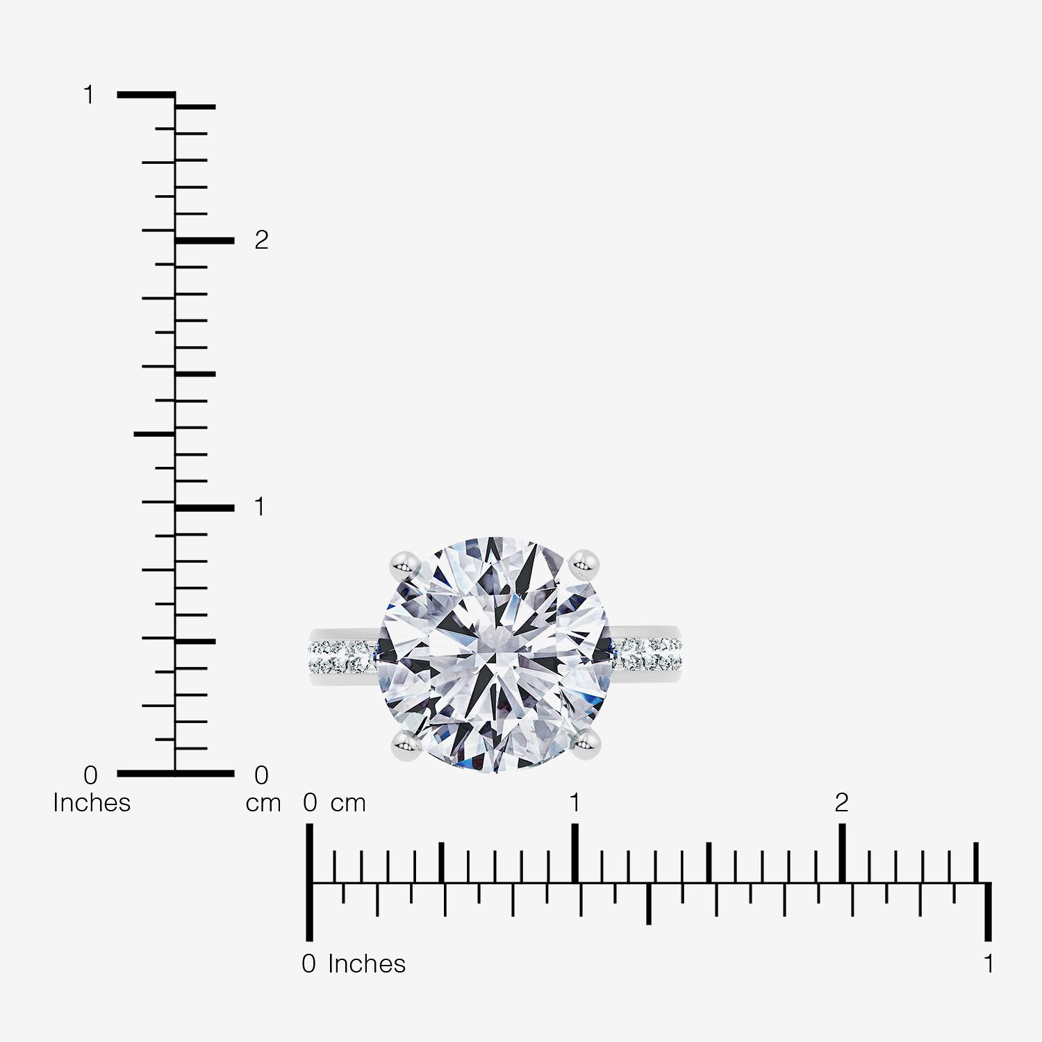 Signature By Modern Bride (F-G / Vs2-Si1) Womens 1/2 CT. T.W. Lab Grown White Diamond 14K Gold Round Side Stone Engagement Ring