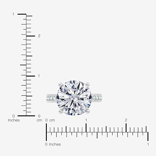 Signature By Modern Bride (F-G / Vs2-Si1) Womens 10 1/2 Ct. T.W. Lab Grown White Diamond 14K Gold Round Side Stone Engagement Ring