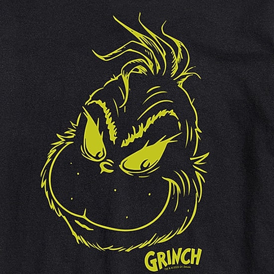 Face Mens Crew Neck Short Sleeve Regular Fit Grinch Graphic T-Shirt