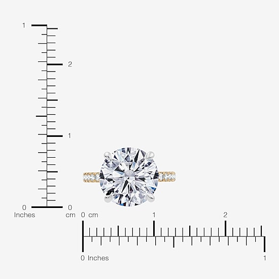 Signature By Modern Bride (F-G / Vs2-Si1) Womens 8 1/2 Ct. T.W. Lab Grown White Diamond 14K Gold Round Side Stone Engagement Ring