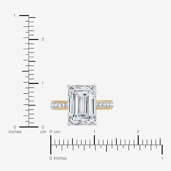 Signature By Modern Bride (F-G / Vs2-Si1) Womens 10 1/2 Ct. T.W. Lab Grown White Diamond 14K Gold Side Stone Engagement Ring