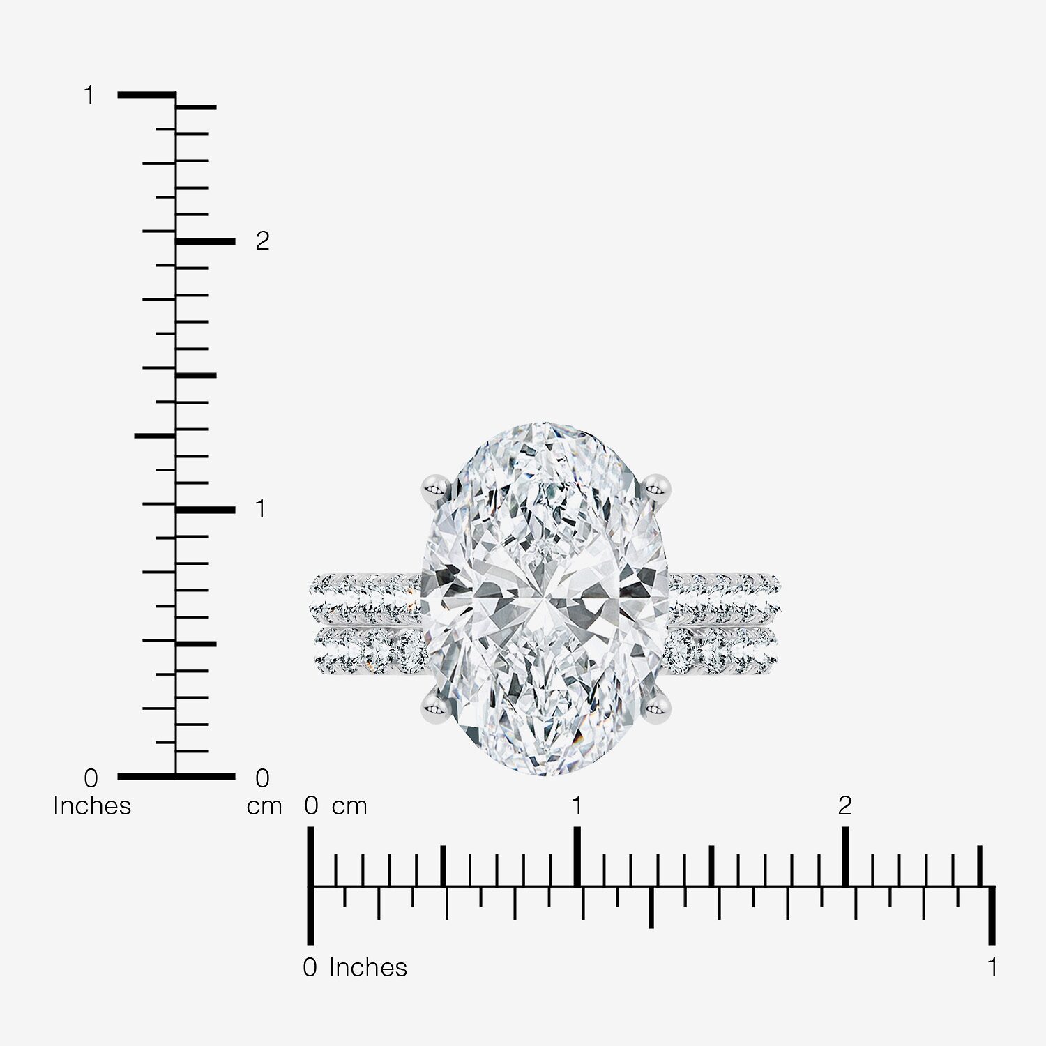 Signature By Modern Bride (F-G / Vs2-Si1) Womens Ct.T.W. Lab Grown White Diamond 14K Gold Oval Side Stone Bridal Set