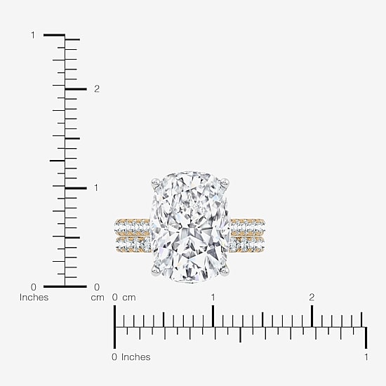 Signature By Modern Bride (F-G / Vs2-Si1) Womens 11 Ct.T.W. Lab Grown White Diamond 14K Gold Cushion Side Stone Bridal Set