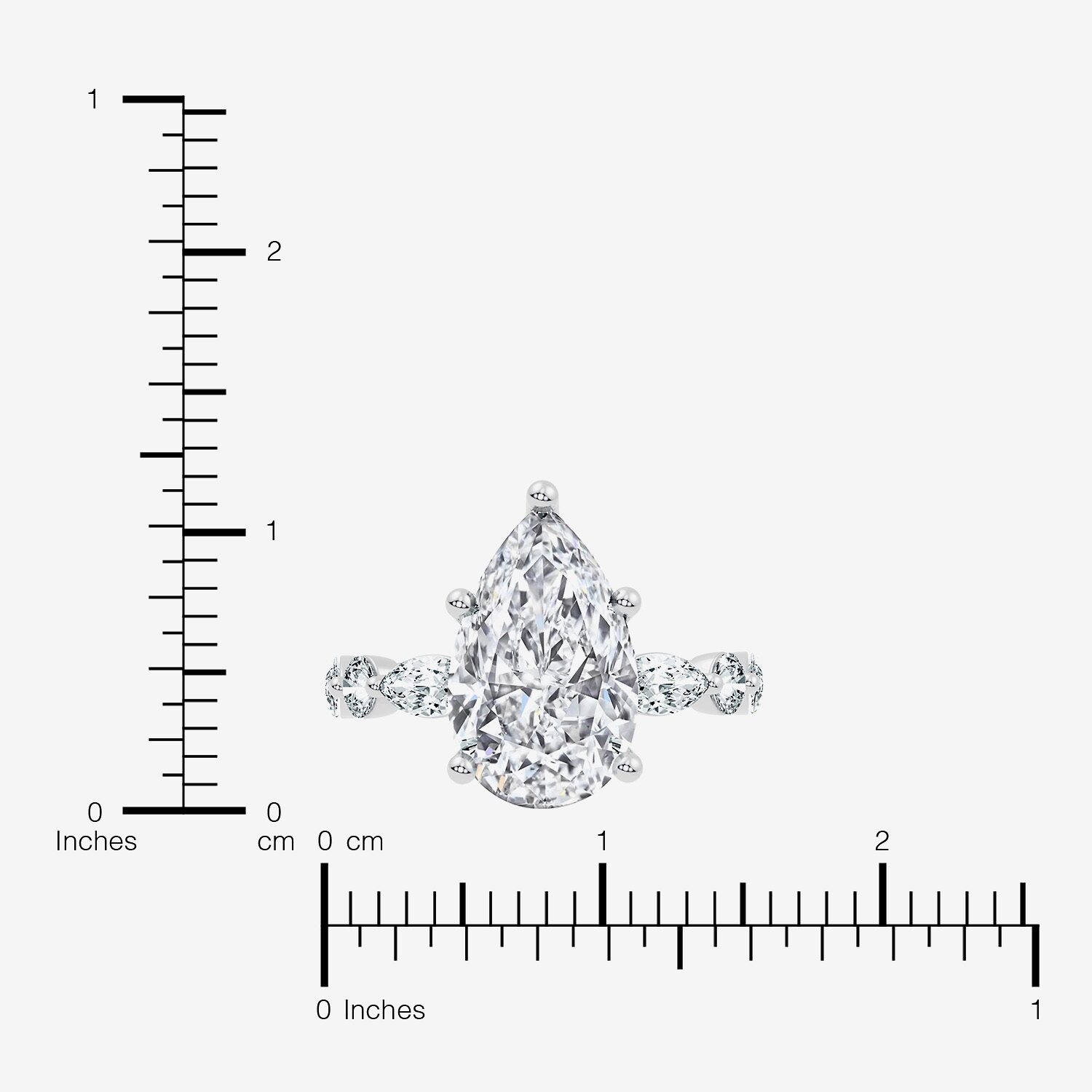 Signature By Modern Bride (F-G / Vs2-Si1) Womens CT. T.W. Lab Grown White Diamond 14K Gold Pear Side Stone Engagement Ring