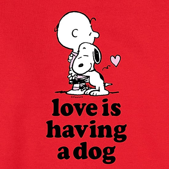 Love Having Dog Mens Crew Neck Long Sleeve Peanuts Snoopy Sweatshirt