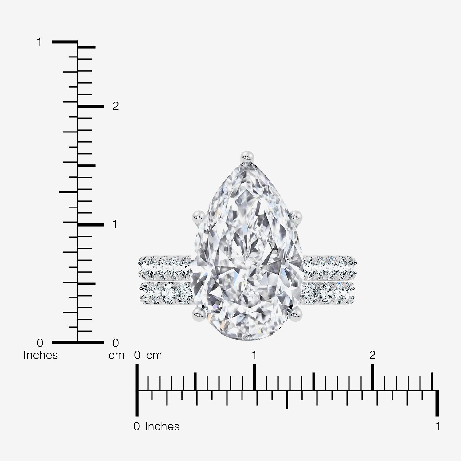 Signature By Modern Bride (F-G / Vs2-Si1) Womens Ct.T.W. Lab Grown White Diamond 14K Gold Pear Side Stone Bridal Set
