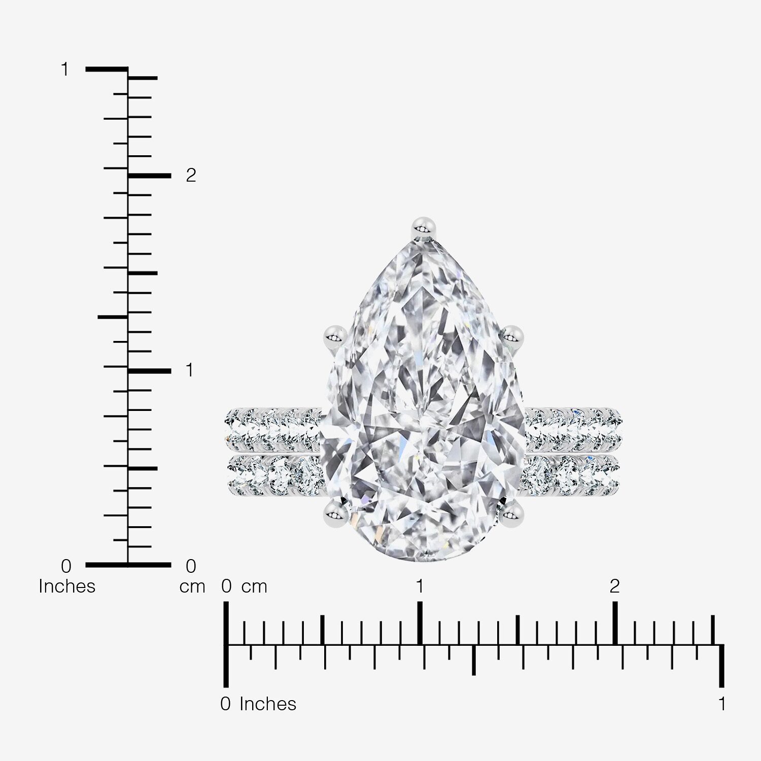 Signature By Modern Bride (F-G / Vs2-Si1) Womens Ct.T.W. Lab Grown White Diamond 14K Gold Pear Side Stone Bridal Set