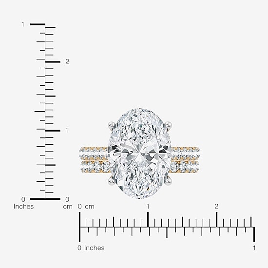 Signature By Modern Bride (F-G / Vs2-Si1) Womens 11 Ct.T.W. Lab Grown White Diamond 14K Gold Oval Side Stone Bridal Set