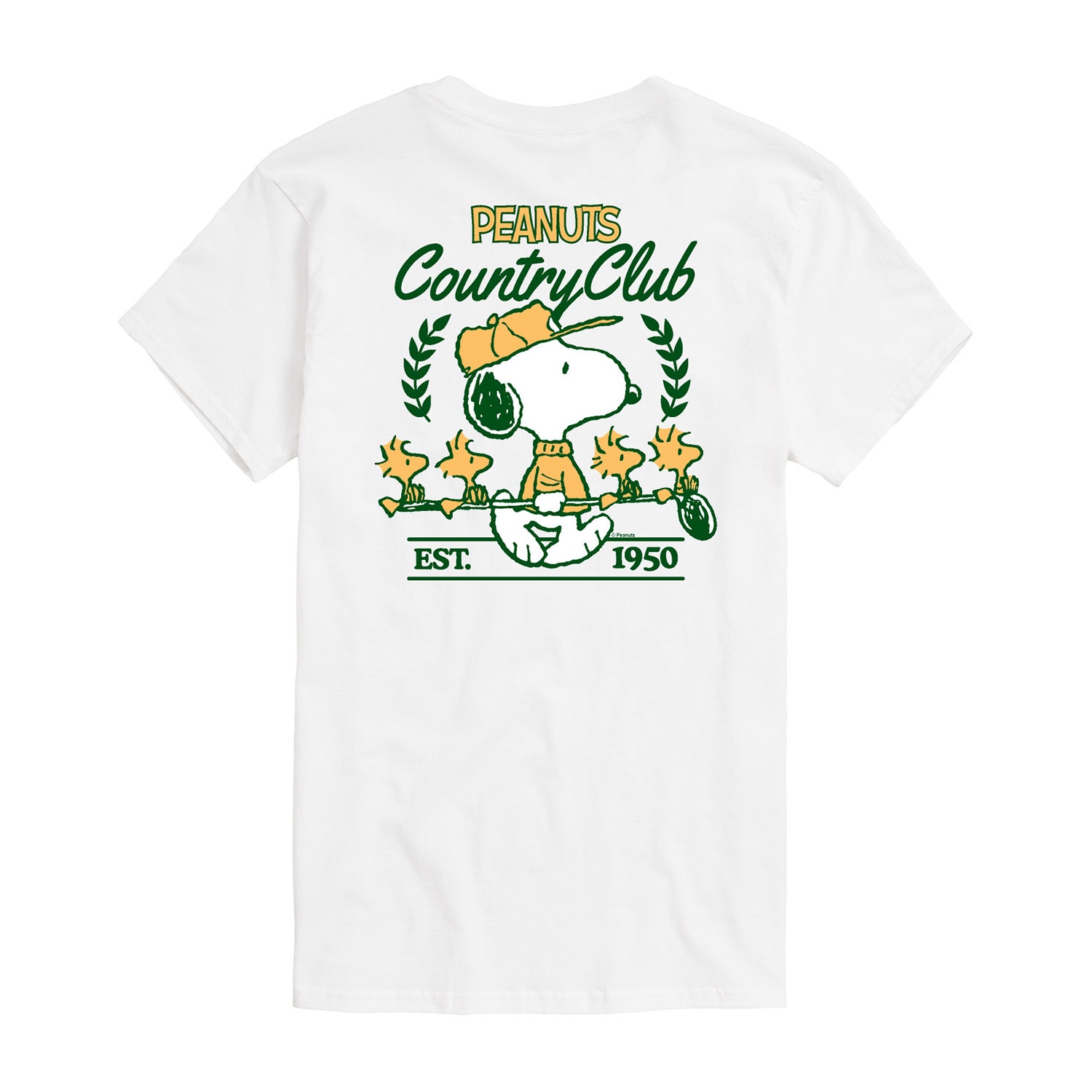 Peanuts Country Club Mens Crew Neck Short Sleeve Regular Fit Graphic T-Shirt