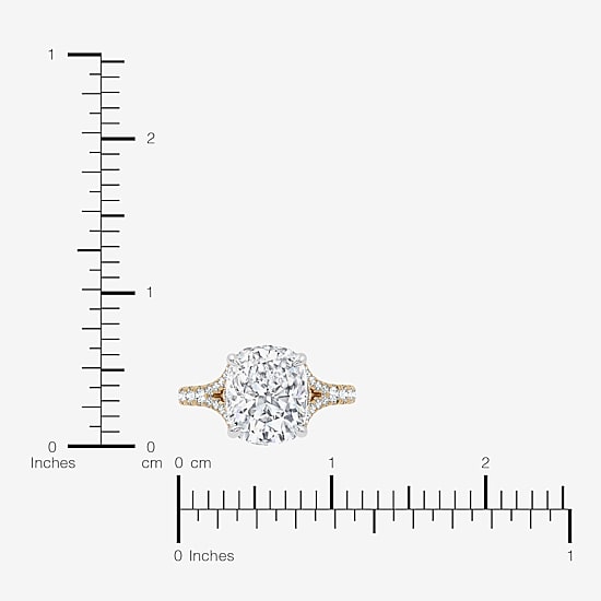 Signature By Modern Bride (F-G / Vs2-Si1) Womens 6 1/2 Ct. T.W. Lab Grown White Diamond 14K Gold Cushion Side Stone Engagement Ring