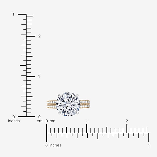 Signature By Modern Bride (F-G / Vs2-Si1) Womens 6 1/2 Ct. T.W. Lab Grown White Diamond 14K Gold Round Side Stone Engagement Ring