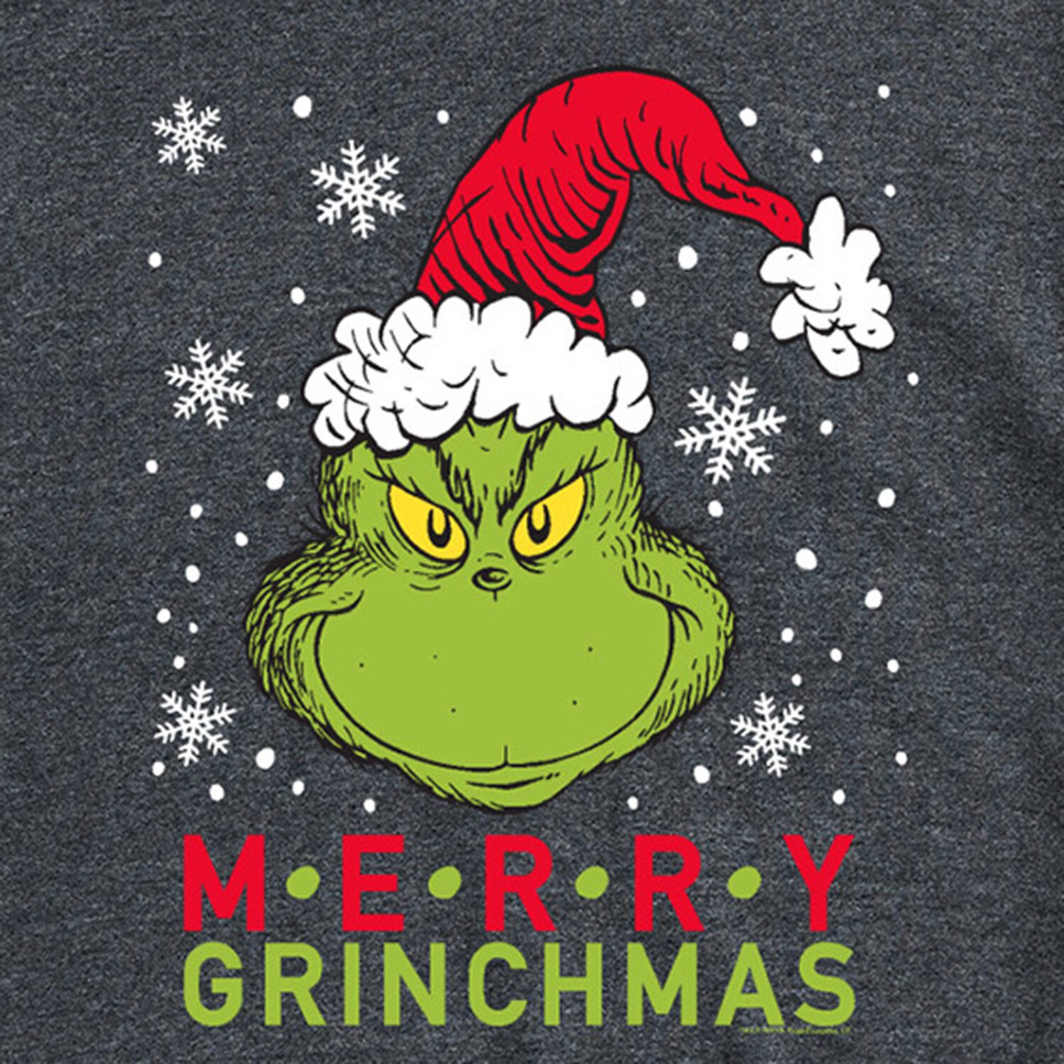Merry Grinchmas Santa Mens Crew Neck Short Sleeve Regular Fit Grinch Graphic T-Shirt