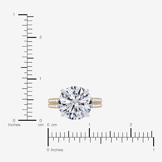 Signature By Modern Bride (F-G / Vs2-Si1) Womens 8 1/2 Ct. T.W. Lab Grown White Diamond 14K Gold Round Side Stone Engagement Ring