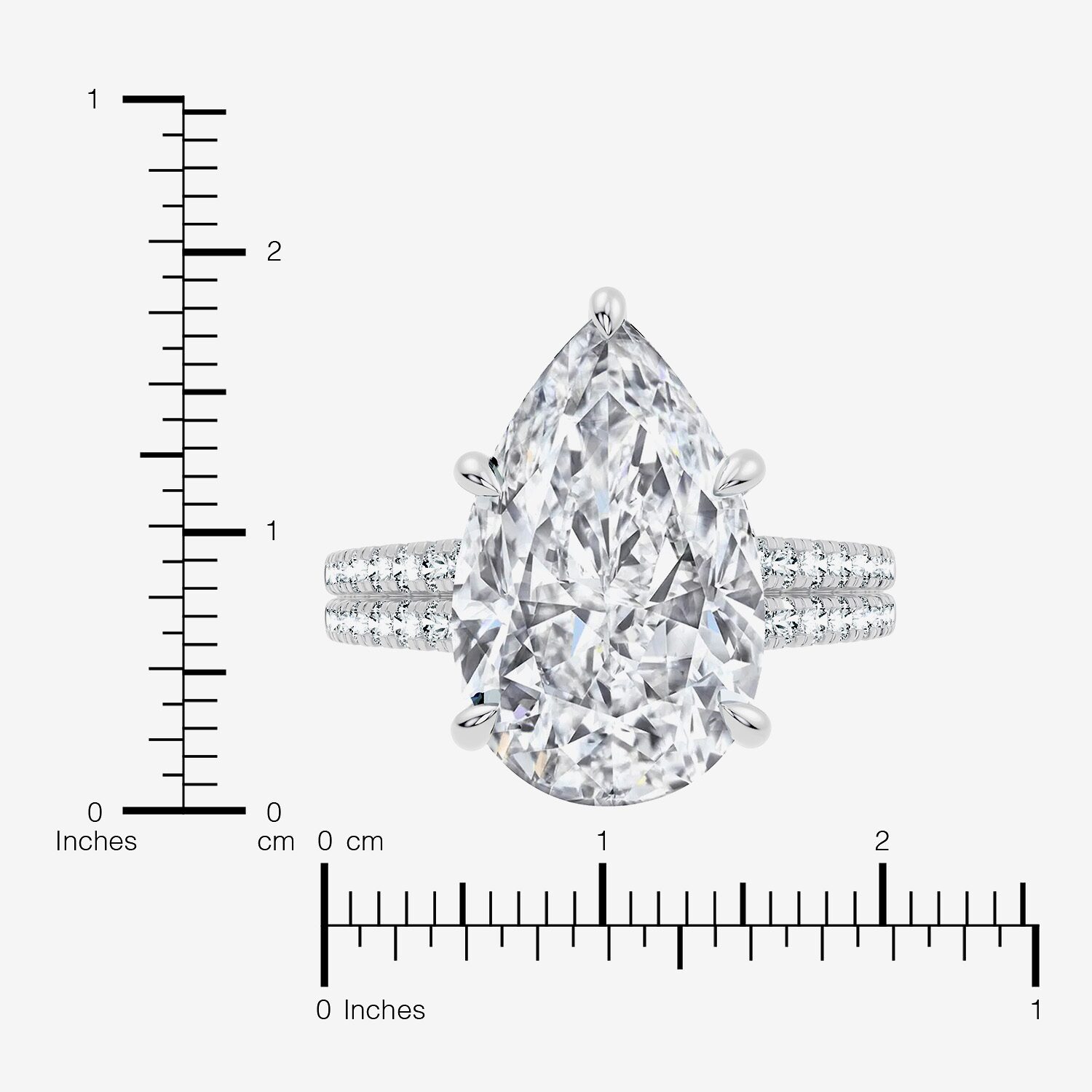 Signature By Modern Bride (F-G / Vs2-Si1) Womens 1/2 Ct. T.W. Lab Grown White Diamond 14K Gold Pear Side Stone Engagement Ring