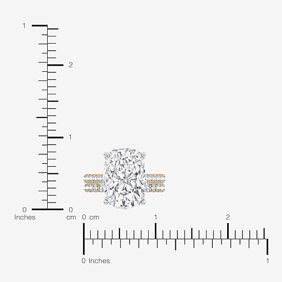 Signature By Modern Bride (F-G / Vs2-Si1) Womens 9 Ct.T.W. Lab Grown White Diamond 14K Gold Cushion Side Stone Bridal Set