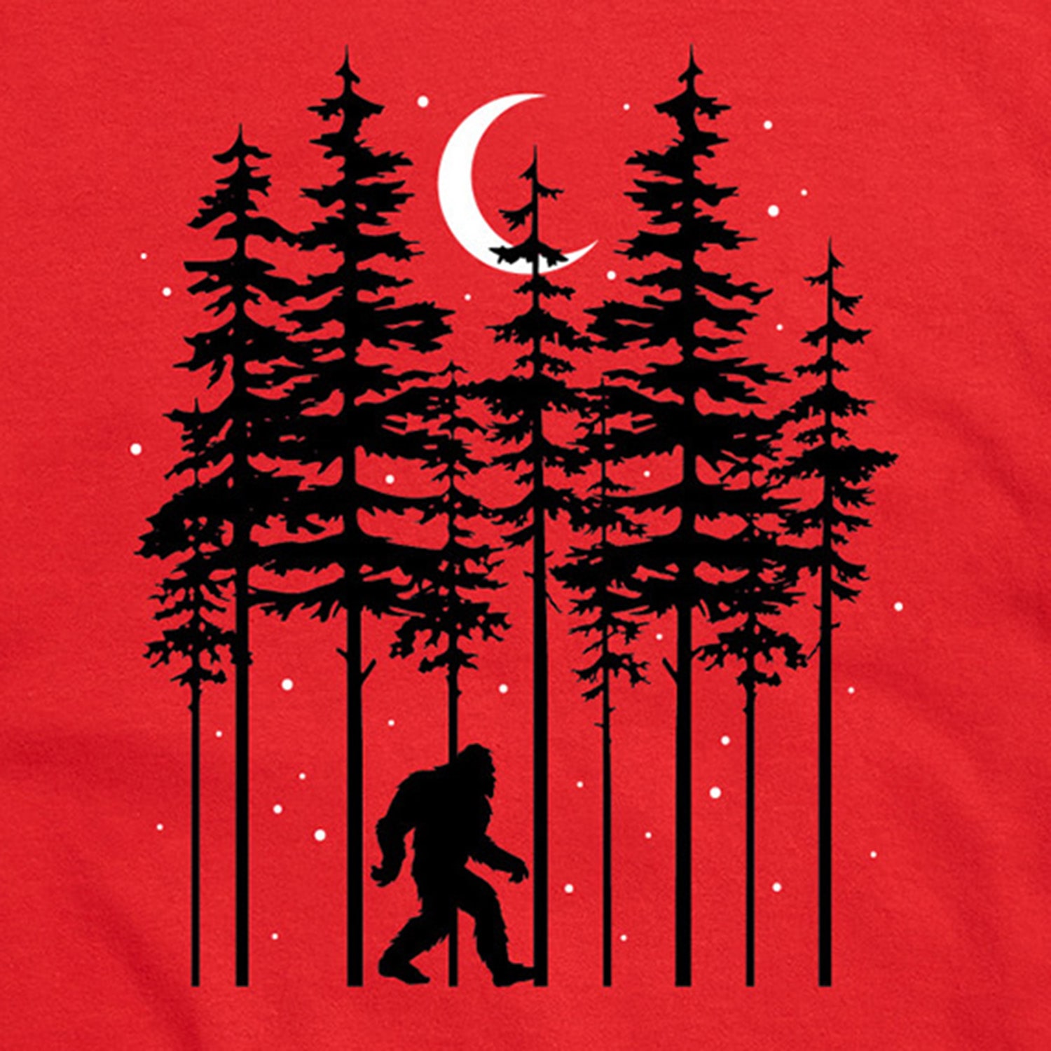 Night Woods Sasquatch Mens Crew Neck Short Sleeve Regular Fit Graphic T-Shirt