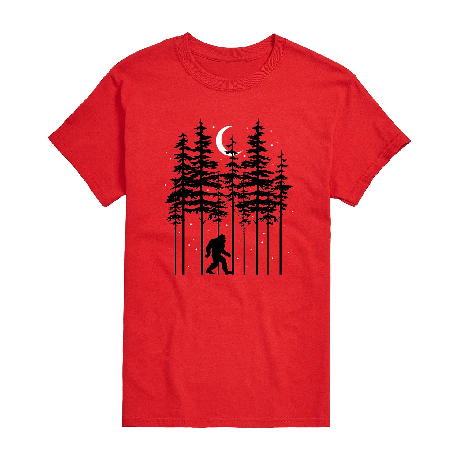 Night Woods Sasquatch Mens Crew Neck Short Sleeve Regular Fit Graphic T-Shirt