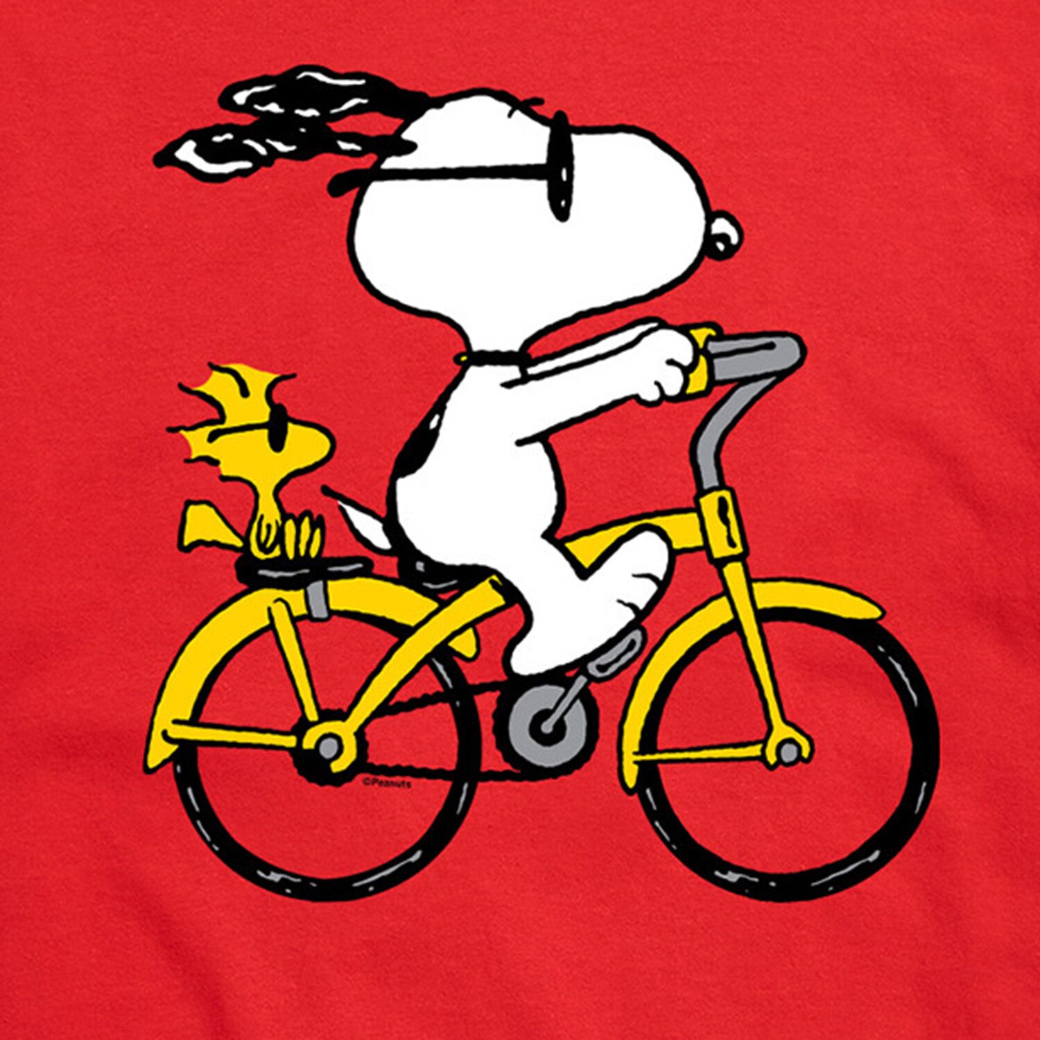 Riding Bike Mens Crew Neck Short Sleeve Regular Fit Peanuts Snoopy Big and Tall Graphic T-Shirt