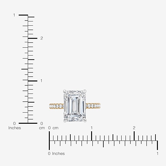Signature By Modern Bride (F-G / Vs2-Si1) Womens 6 1/2 Ct. T.W. Lab Grown White Diamond 14K Gold Side Stone Engagement Ring