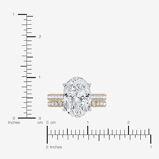 Signature By Modern Bride (F-G / Vs2-Si1) Womens 7 Ct.T.W. Lab Grown White Diamond 14K Gold Oval Side Stone Bridal Set