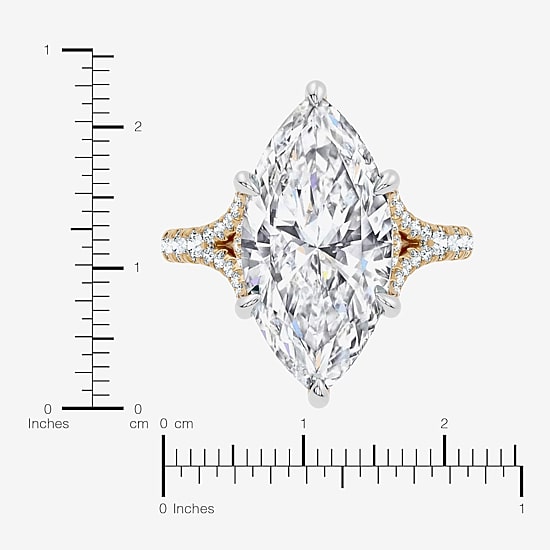 Signature By Modern Bride (F-G / Vs2-Si1) Womens 8 1/2 Ct. T.W. Lab Grown White Diamond 14K Gold Marquise Side Stone Engagement Ring