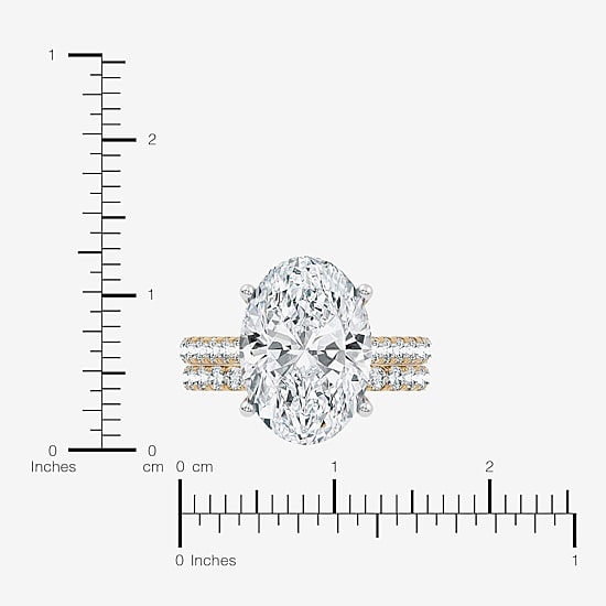 Signature By Modern Bride (F-G / Vs2-Si1) Womens 9 Ct.T.W. Lab Grown White Diamond 14K Gold Oval Side Stone Bridal Set