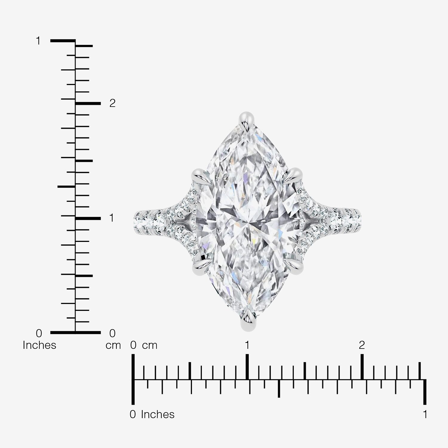 Signature By Modern Bride (F-G / Vs2-Si1) Womens 6 1/2 Ct. T.W. Lab Grown White Diamond 14K Gold Marquise Side Stone Engagement Ring