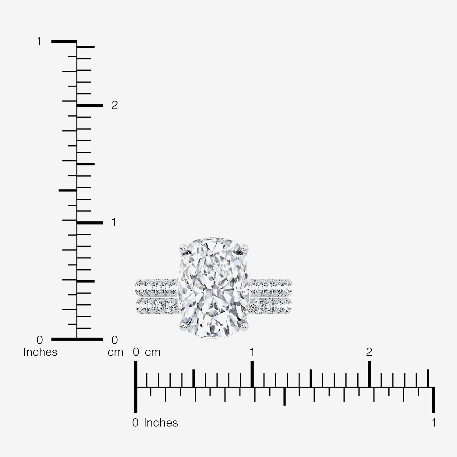 Signature By Modern Bride (F-G / Vs2-Si1) Womens 7 Ct.T.W. Lab Grown White Diamond 14K Gold Cushion Side Stone Bridal Set