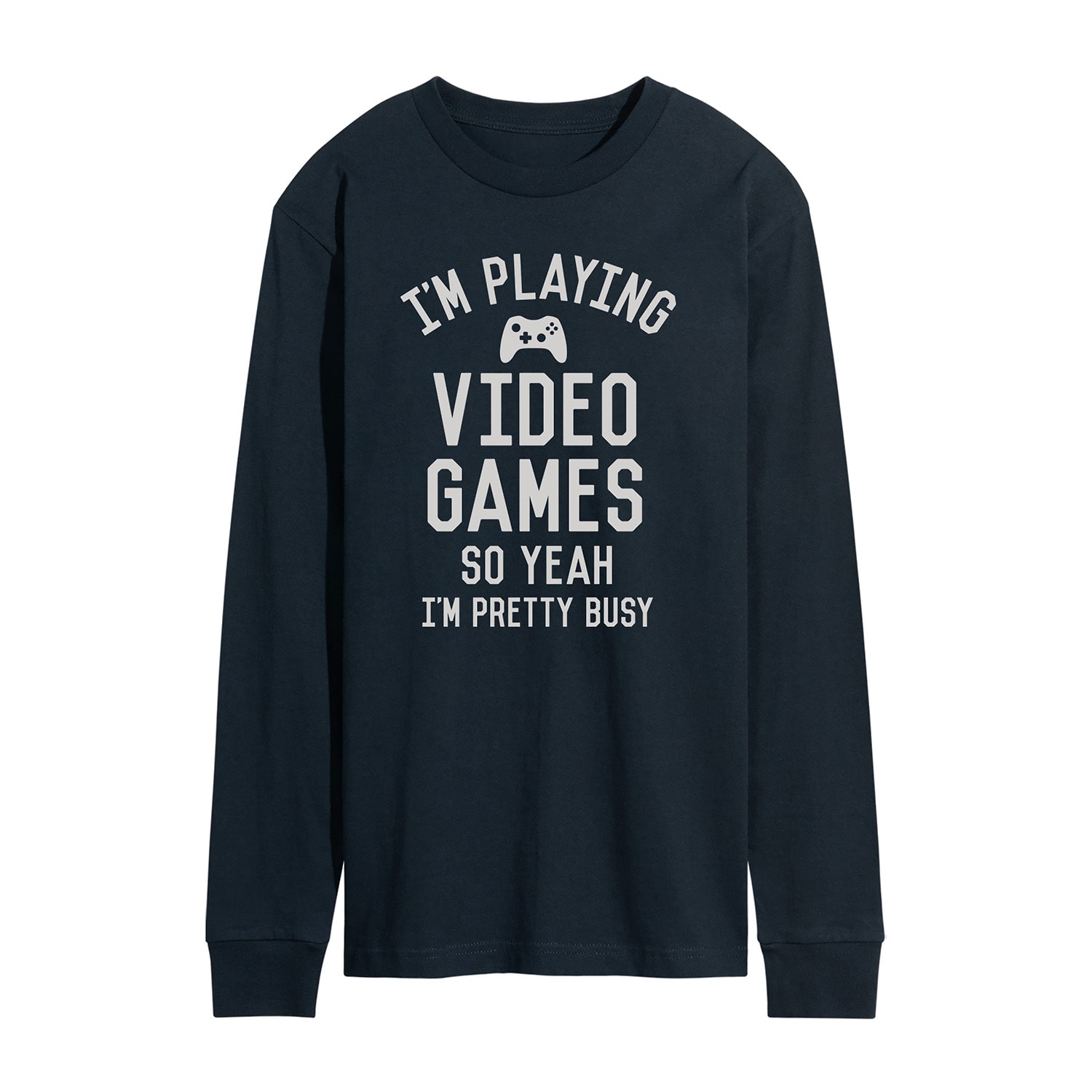 Im Playing Video Games Mens Crew Neck Long Sleeve Regular Fit Graphic T-Shirt
