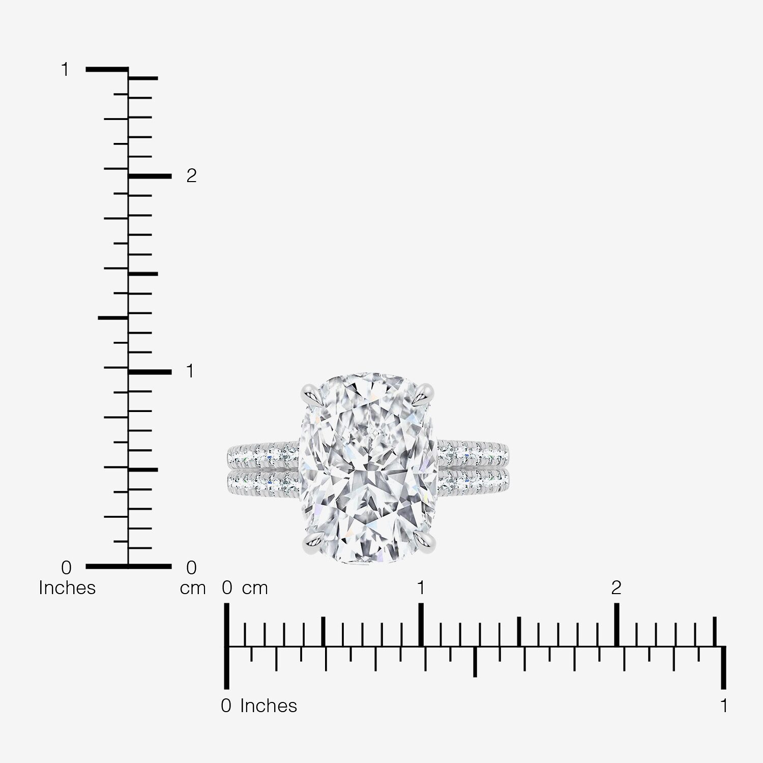 Signature By Modern Bride (F-G / Vs2-Si1) Womens 1/2 Ct. T.W. Lab Grown White Diamond 14K Gold Cushion Side Stone Engagement Ring