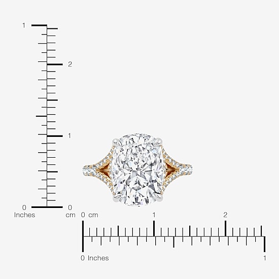Signature By Modern Bride (F-G / Vs2-Si1) Womens 10 1/2 Ct. T.W. Lab Grown White Diamond 14K Gold Cushion Side Stone Engagement Ring